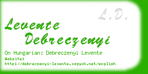 levente debreczenyi business card